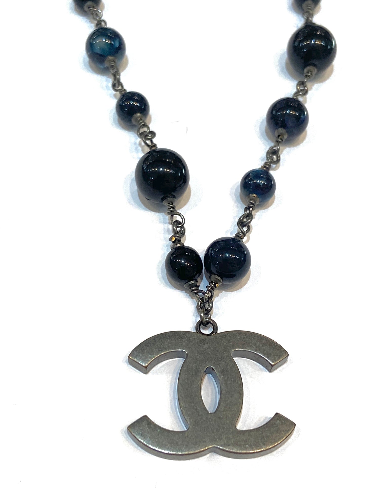 CHANEL CC 10A VINTAGE BLACK PEARL NECKLACE