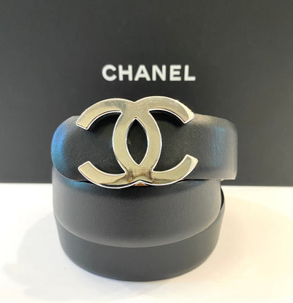 CHANEL CC CALFSKIN LEATHER BELT
