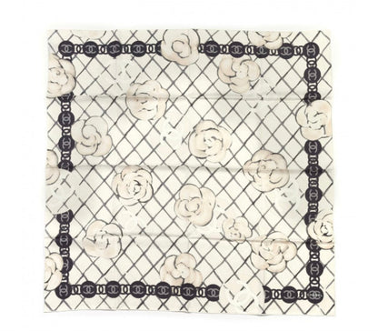 CHANEL CC CAMELLIA SQUARE SILK SCARF