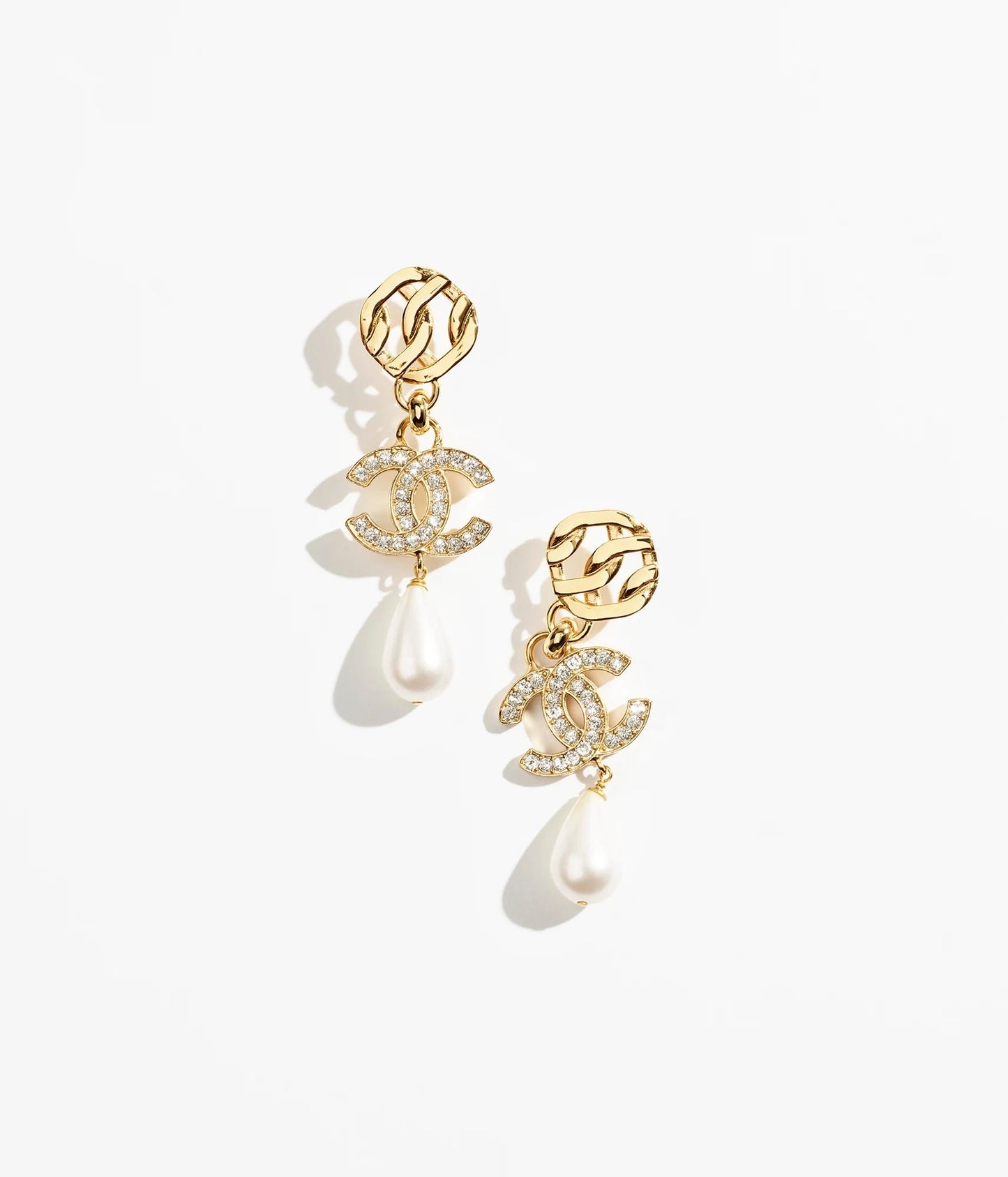 CHANEL CC CRYSTAL DROP EARRINGS