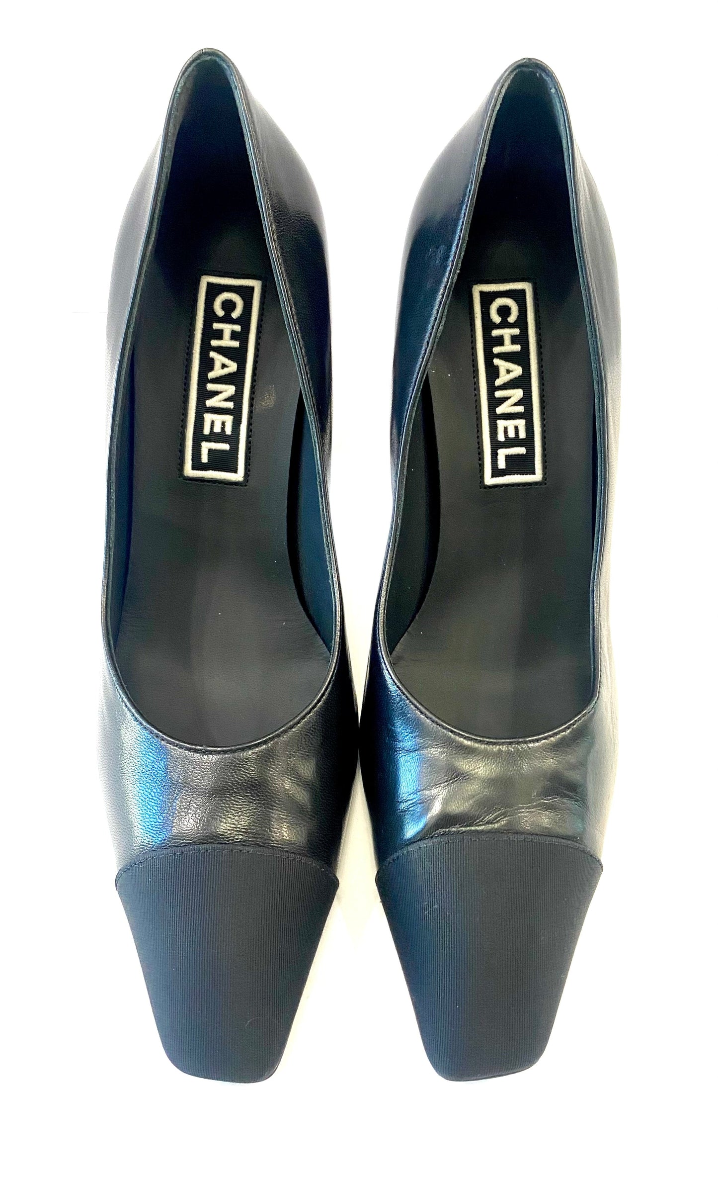 CHANEL CC LAMBSKIN LEATHER PUMPS