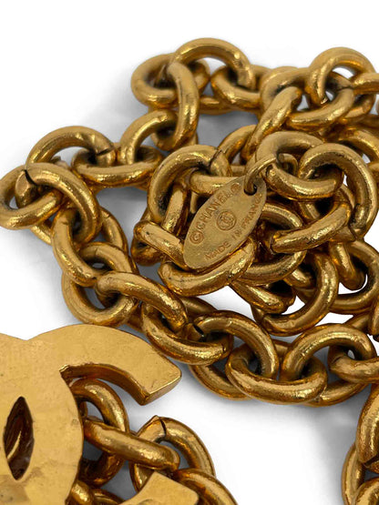 Chanel CC Logo K Plated Large Link Multi Chain Belt Necklace