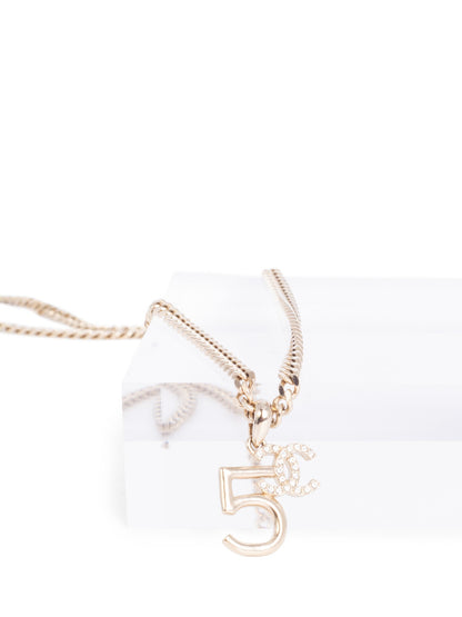 Chanel CC Logo  Charm Necklace Gold