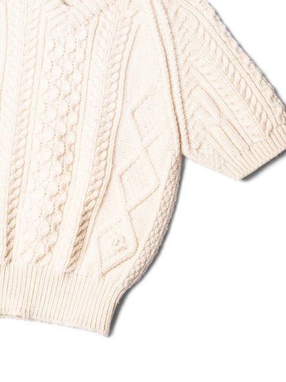 Chanel CC Logo Cable Knit Cropped Top Ivory