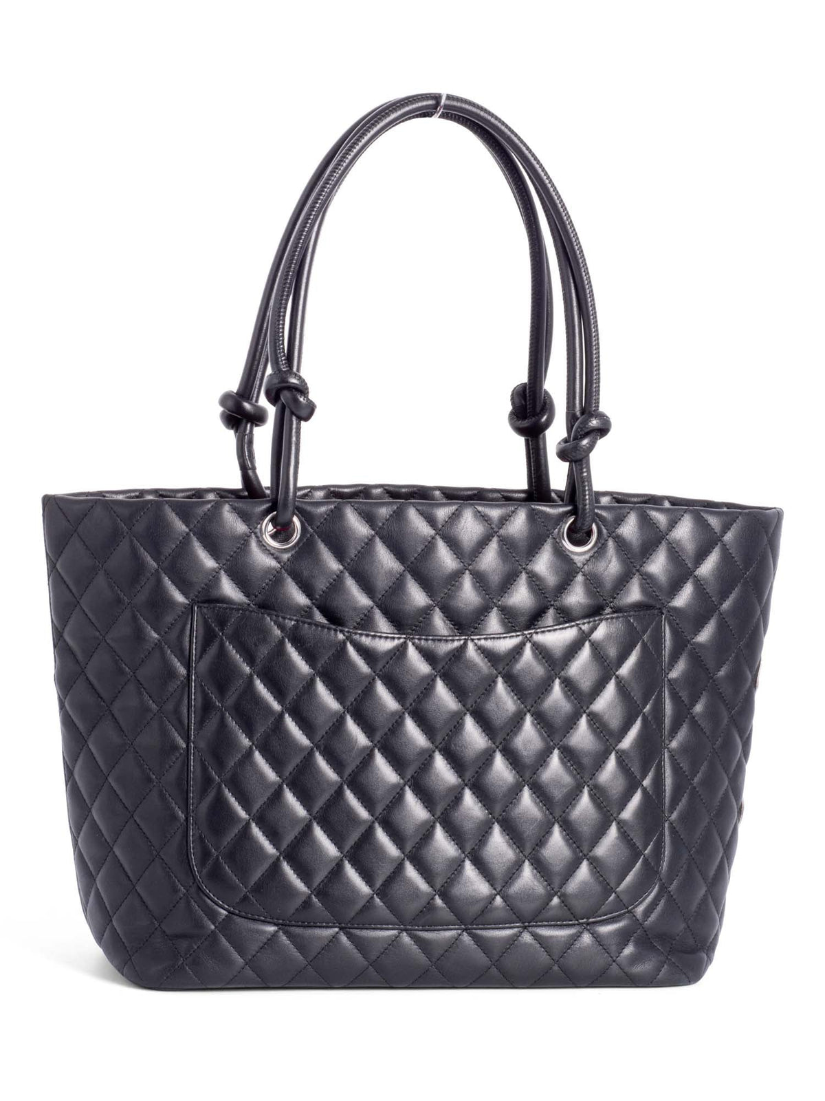 Chanel CC Logo Cambon Shopper Bag Black White