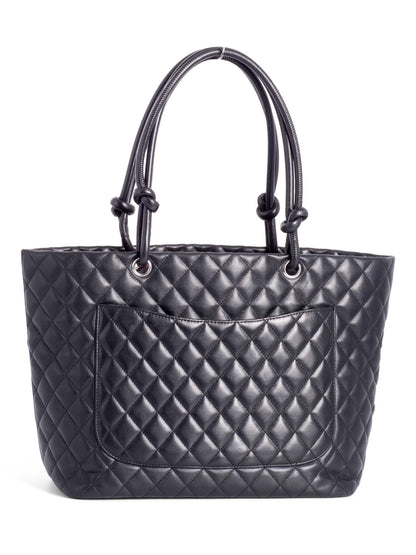 Chanel CC Logo Cambon Shopper Bag Black White