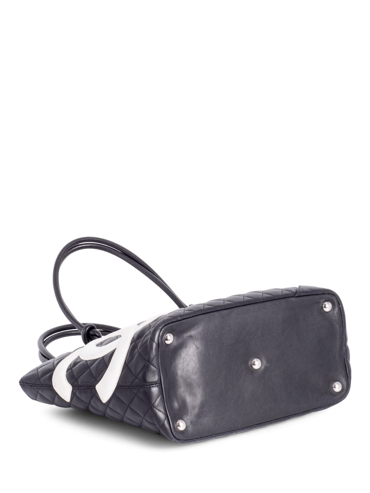 Chanel CC Logo Cambon Shopper Bag Black White