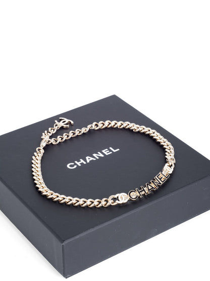 Chanel CC Logo Chocker Necklace Gold