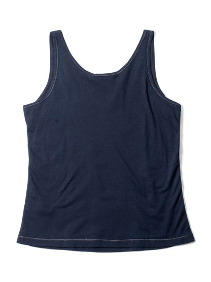 Chanel CC Logo Cotton Sleeveless Tank Top Black