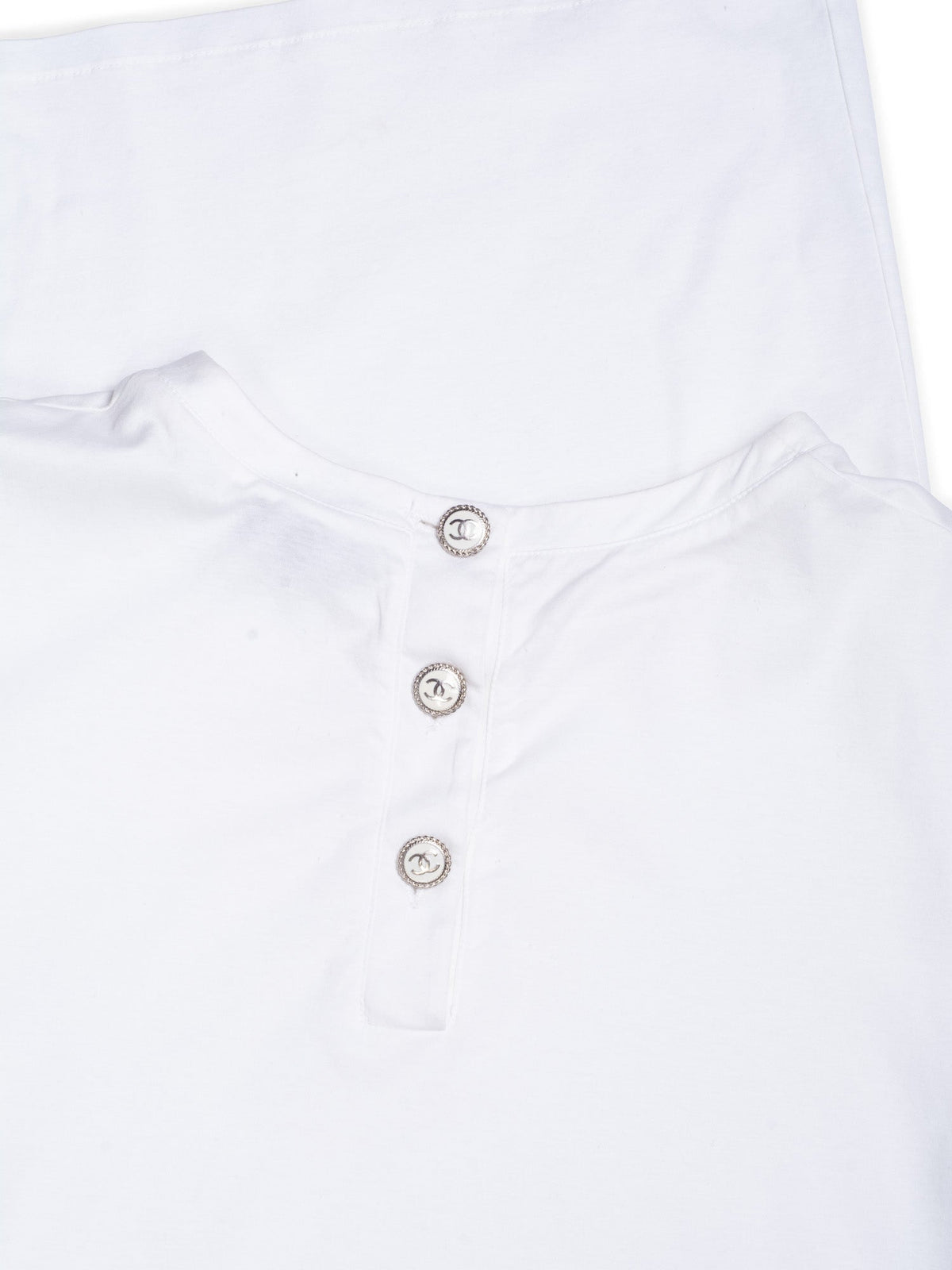 Chanel CC Logo Cotton T-Shirt Dress White