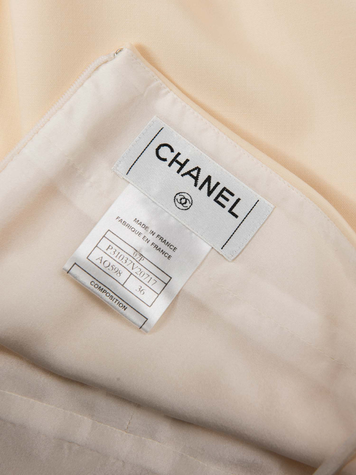 Chanel CC Logo Front Pocket Mini Skirt Ivory