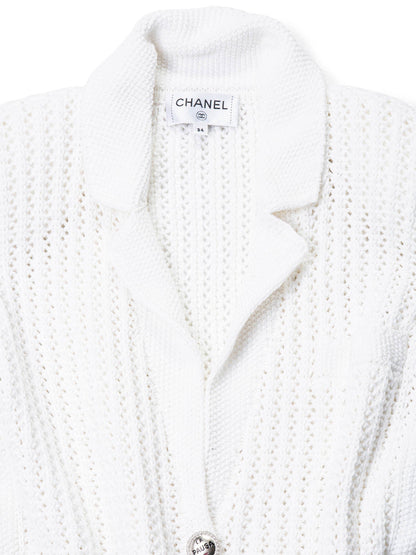 Chanel CC Logo Knitted La Pausa Jacket White