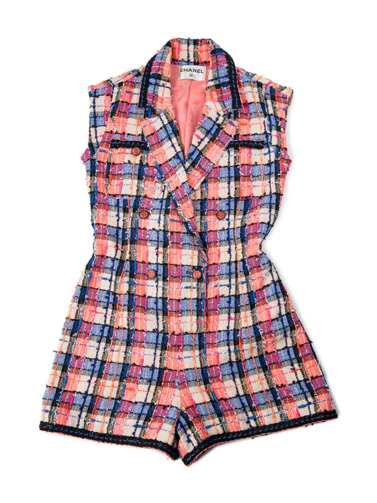 CHANEL CC Logo Lesage Tweed Jumpsuit Multicolor-designer resale