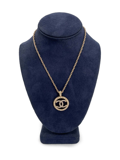 Chanel CC Logo Pearl Adjustable Necklace Gold