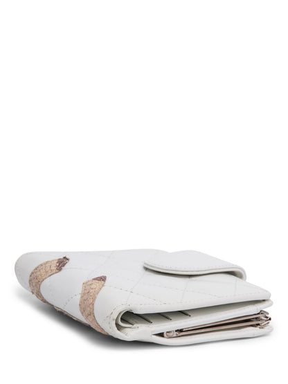 Chanel CC Logo Python Quilted Cambon Wallet White