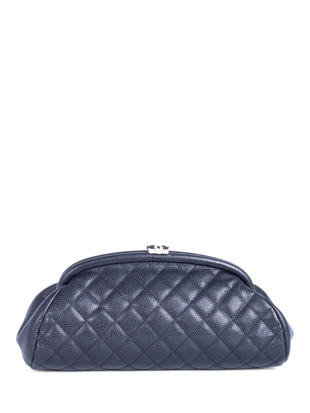 Chanel CC Logo Quilted Caviar Timeless Clutch Black