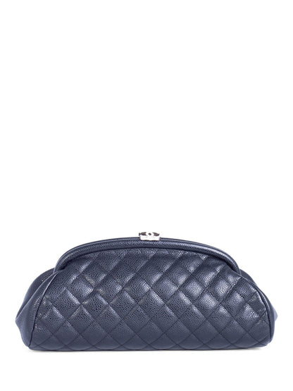 Chanel CC Logo Quilted Caviar Timeless Clutch Black