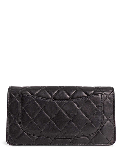 Chanel CC Logo Quilted Leather Bi-Fold Wallet Black Taupe