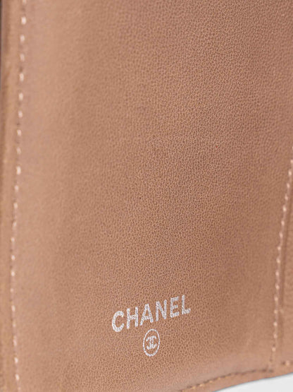 Chanel CC Logo Quilted Leather Bi-Fold Wallet Black Taupe