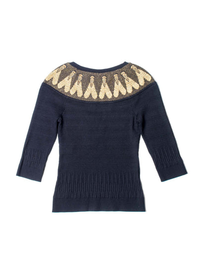 Chanel CC Logo Scarab Beetle Knit Sweater Black