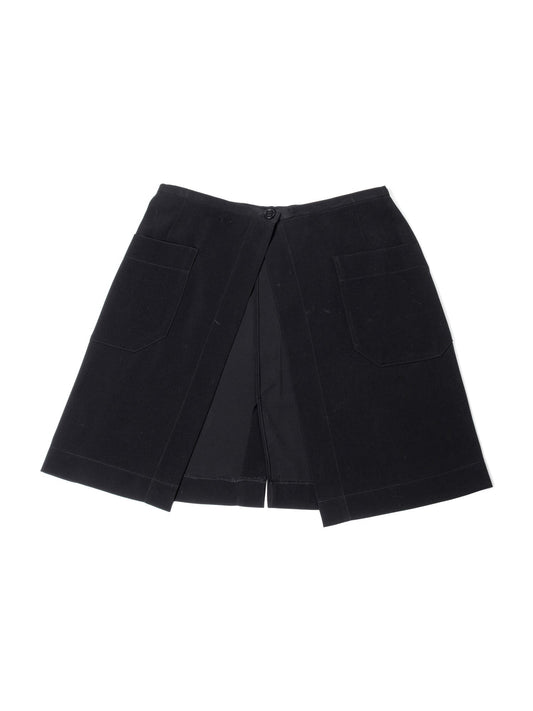 CHANEL CC Logo Swimming Suit Cover Wrap Skirt Black-designer resale