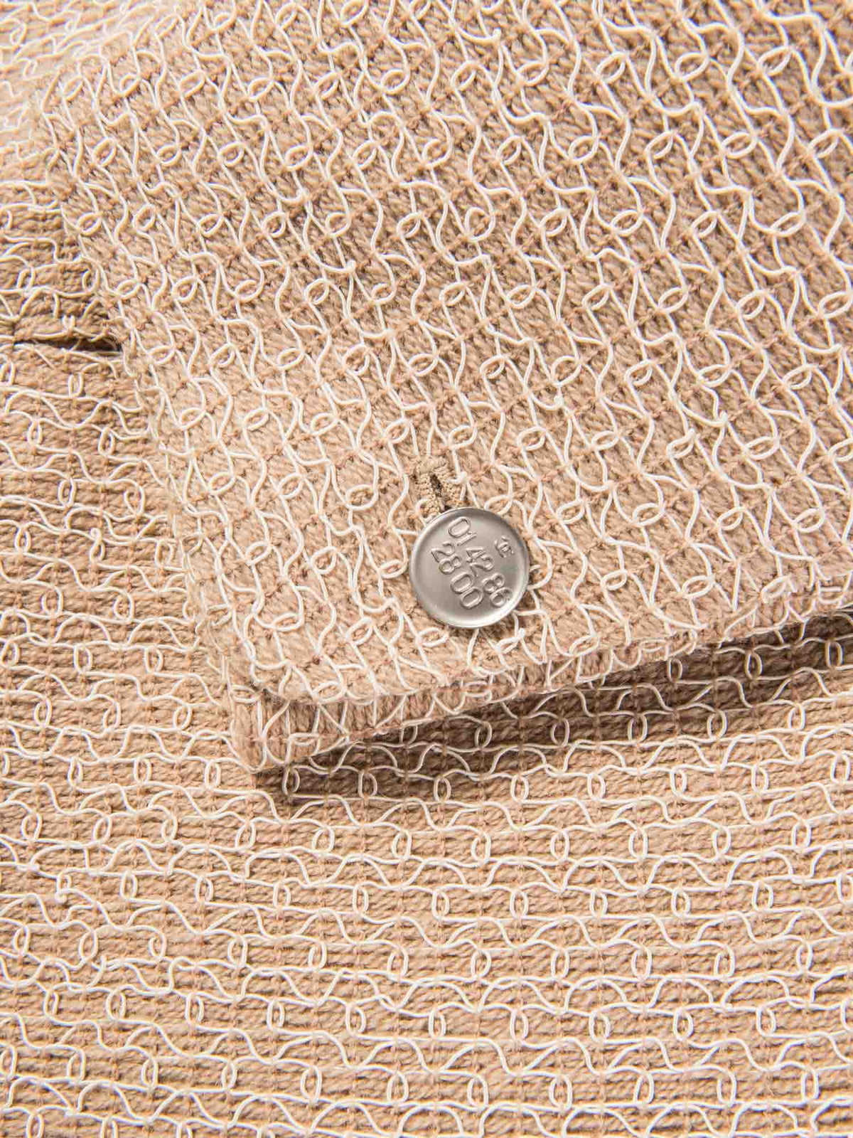 Chanel CC Logo Tweed Jacket Beige White Silver