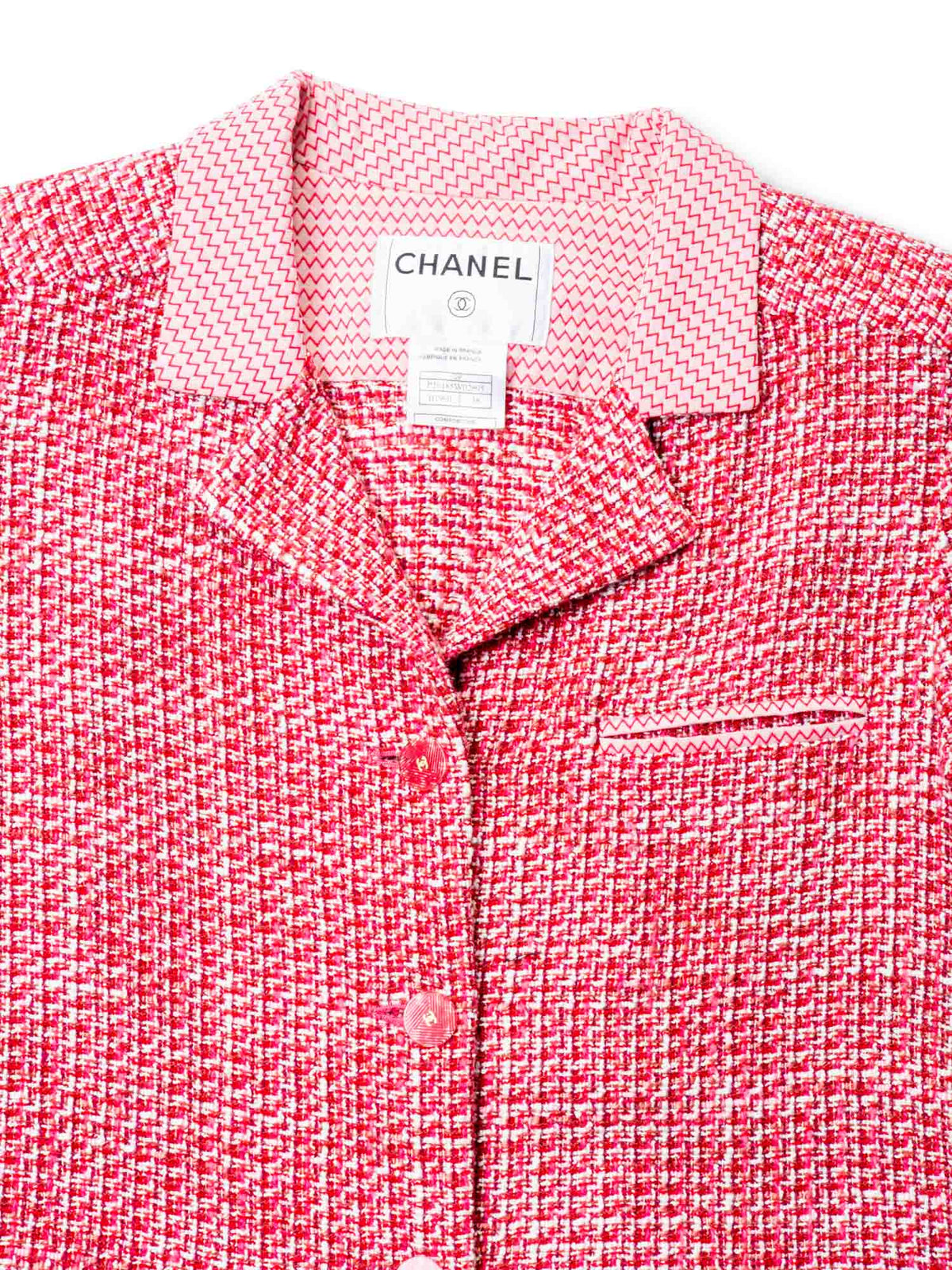 Chanel CC Logo Tweed Jacket Shorts  Piece Set Red