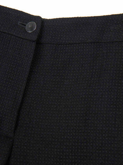 Chanel CC Logo Tweed Wool Wide Leg Pants Black