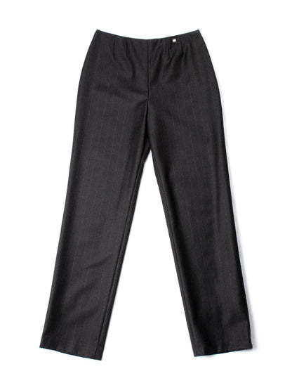 Chanel CC Logo Wool Cashmere High Waisted Pants Brown