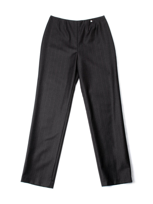 Chanel CC Logo Wool Cashmere High Waisted Pants Brown