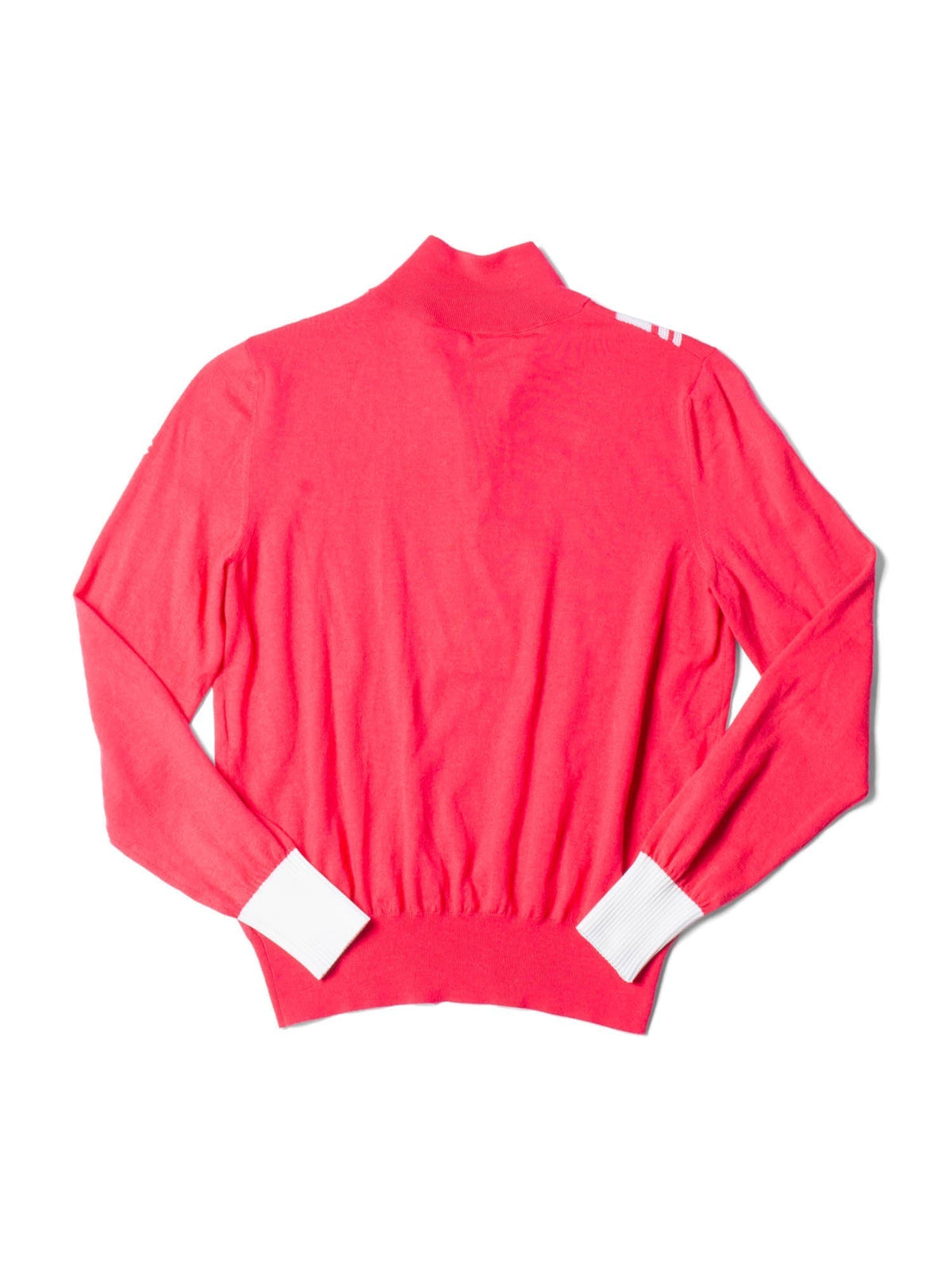 Chanel CC Logo Wool Chevron Sweater Pink White