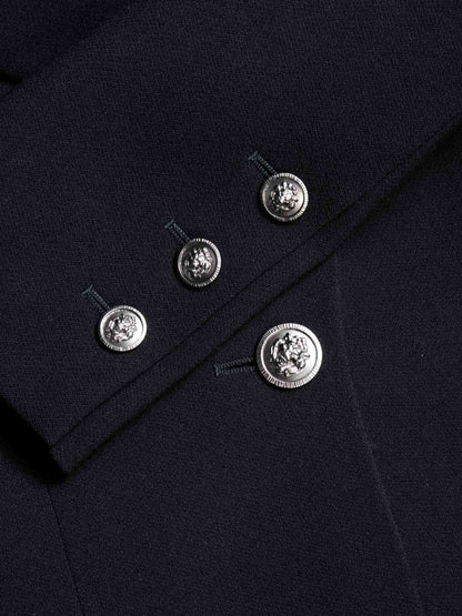 Chanel CC Logo Wool Tweed Fitted Jacket Black
