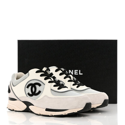 CHANEL CC MESH CALFSKIN SUEDE 22S SNEAKERS