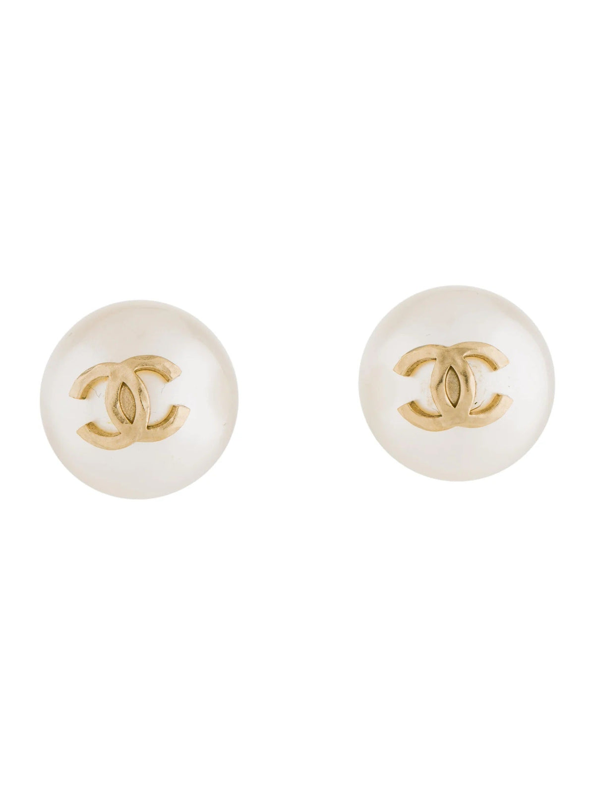 CHANEL CC FAUX PEARL EARRINGS