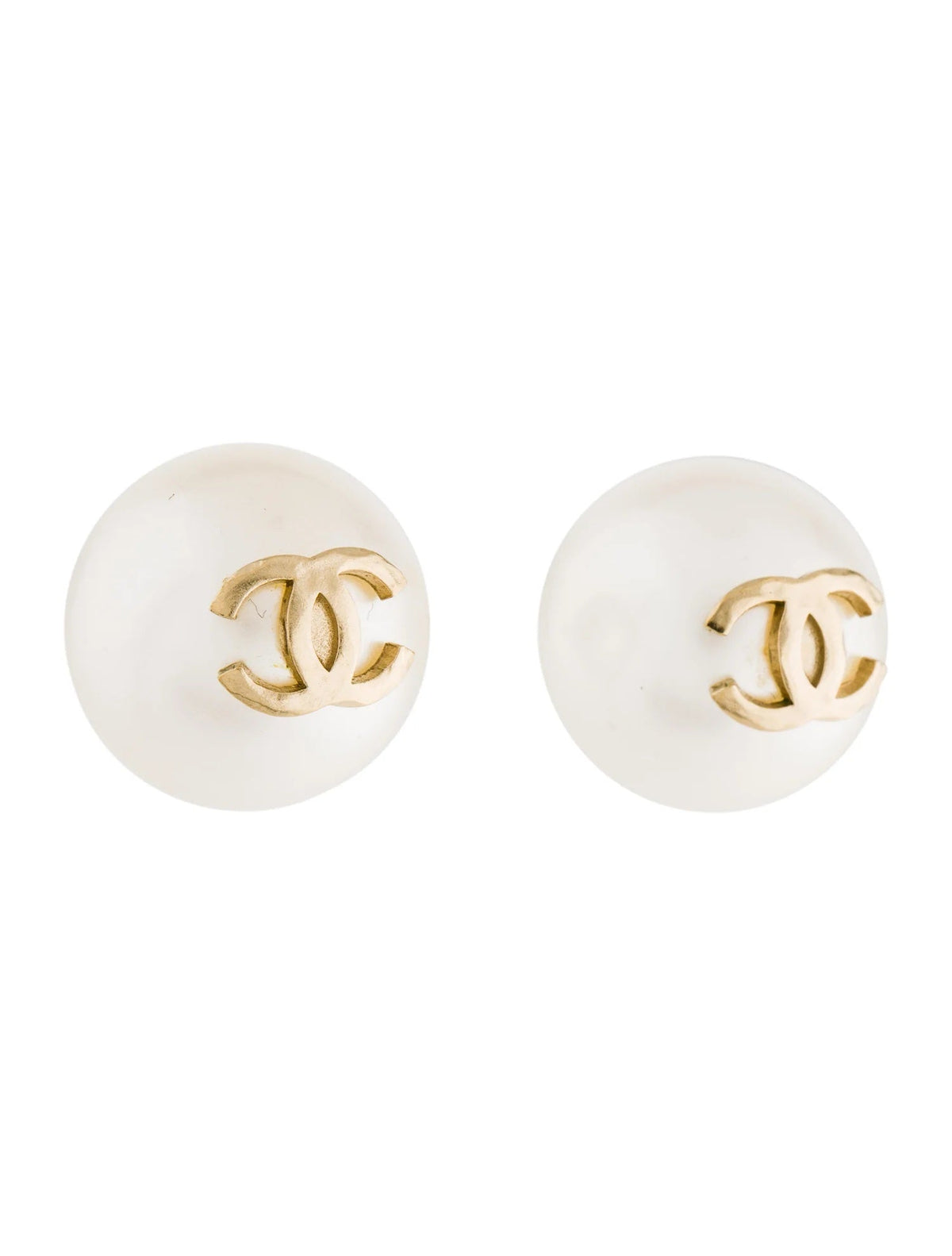 CHANEL CC FAUX PEARL EARRINGS