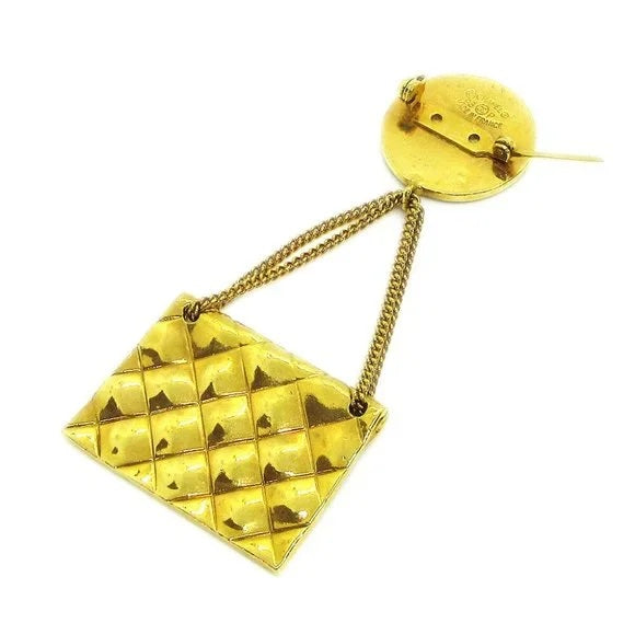 CHANEL CC QUILTED BAG MOTIF BROOCH PIN CORSAGE