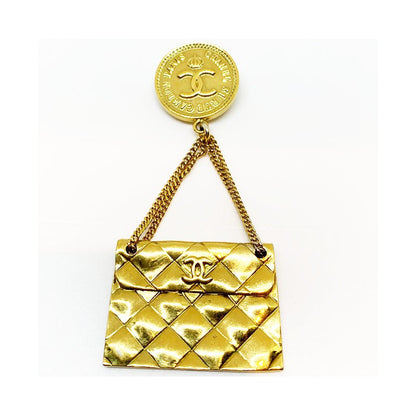 CHANEL CC QUILTED BAG MOTIF BROOCH PIN CORSAGE