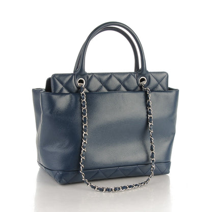 CHANEL CC SOFT CAVIAR LEATHER MEDIUM TOP HANDLE TOTE BAG