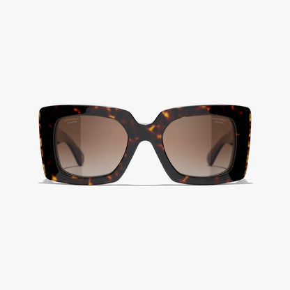 CHANEL CC SQUARE SUNGLASSES WITH FAUX PEARLS