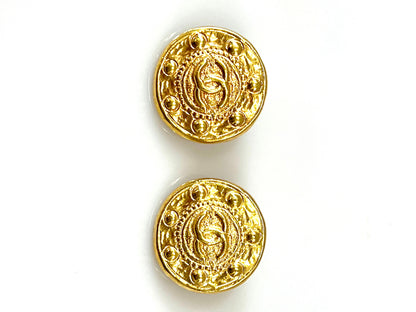 CHANEL CC VINTAGE CLIP ON EARRINGS