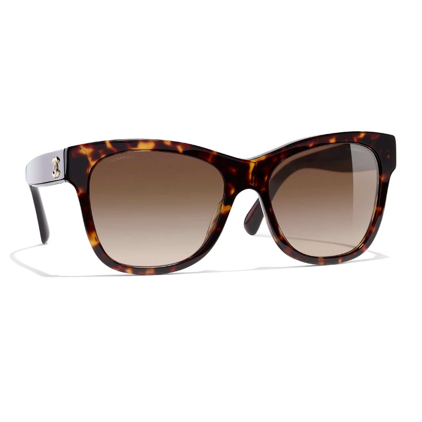 CHANEL TORTOISE FRAME SQUARE SUNGLASSES