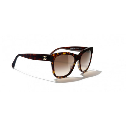 CHANEL TORTOISE FRAME SQUARE SUNGLASSES