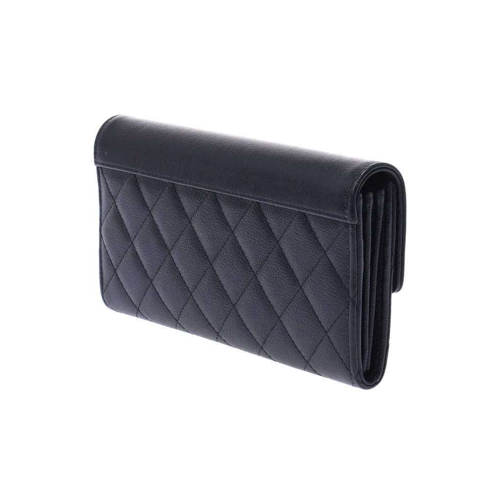 CHANEL COCO GRAINED LEATHER QUILTED CONTINENTAL WALLET