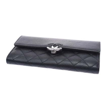 CHANEL COCO GRAINED LEATHER QUILTED CONTINENTAL WALLET