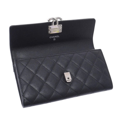 CHANEL COCO GRAINED LEATHER QUILTED CONTINENTAL WALLET