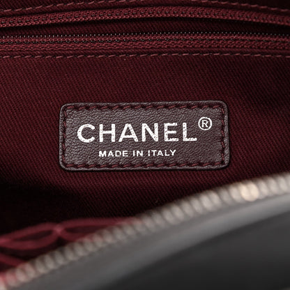 CHANEL CC DIAMOND QUILTED CALFSKIN LEATHER SHOPPER TOTE BAG