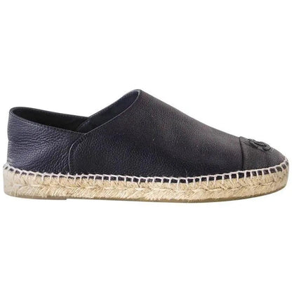 CHANEL CC CAMBON CALFSKIN LEATHER ESPADRILLES