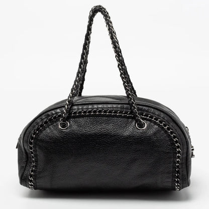 CHANEL CALFSKIN CHAIN TRIM LUXE LIGNE MEDIUM BOWLER BAG