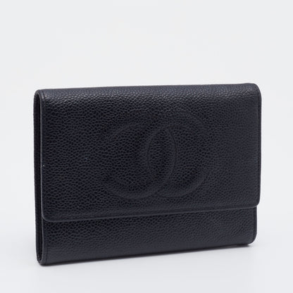 CHANEL CAVIAR LEATHER BIFOLD WALLET