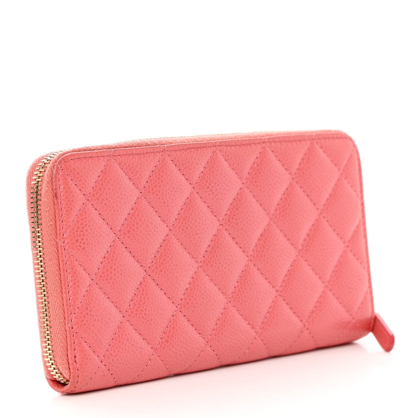 CHANEL CAVIAR QUILTED ZIP AROUND WALLET